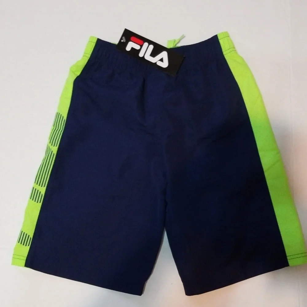 Fila Boys/Kids Blue Beach Shorts sz 10/12 NWT